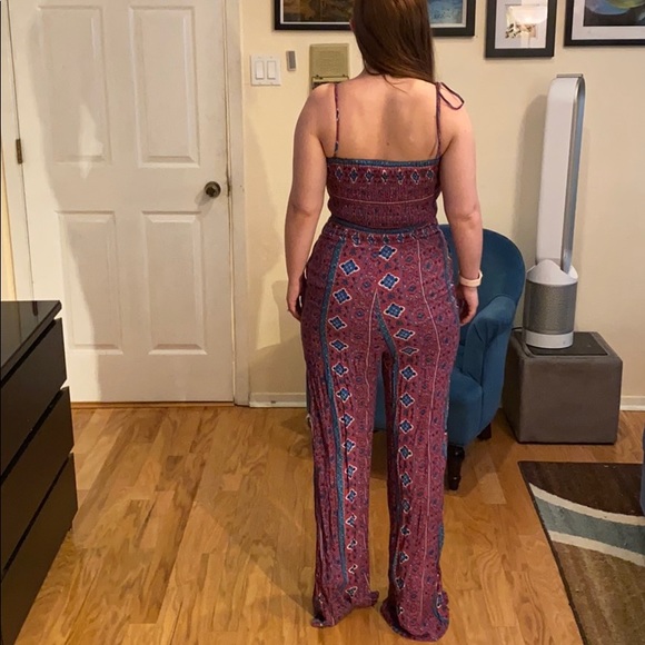 Forever 21 wide leg boho romper size small - Picture 3 of 9